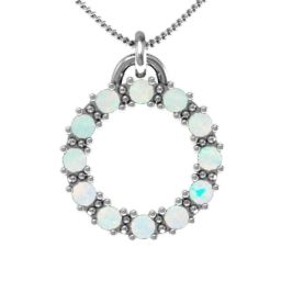 Circle of Life Pendant in 925 Sterling Silver with Opal
