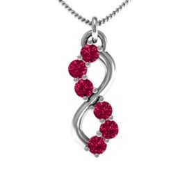 Six Stone Infinity Pendant