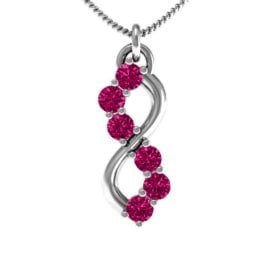 Six Stone Infinity Pendant