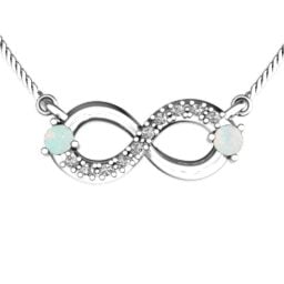 Double Stone Horizontal Infinity Pendant with Accents