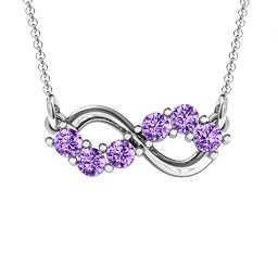 Horizontal Infinity Pendant with 6 Stones