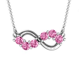 Horizontal Infinity Pendant with 6 Stones