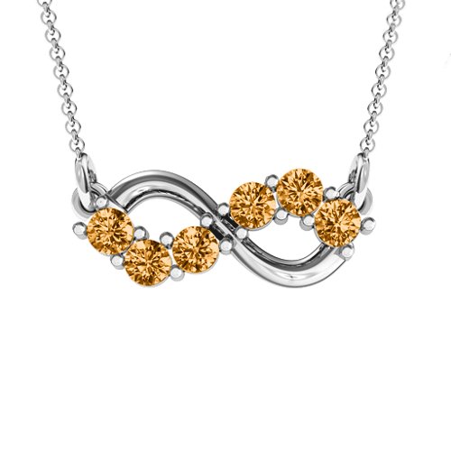 Horizontal Infinity Pendant with 6 Stones