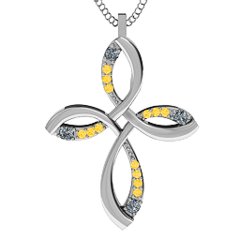 Stylish Curved Cross Pendant