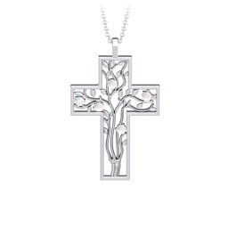 3 - 10 Stone Family Tree Cross Pendant