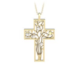 3 - 10 Stone Family Tree Cross Pendant