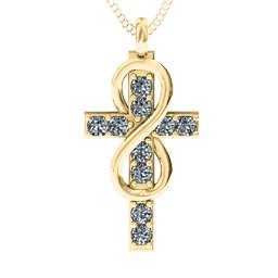 Infinity Cross Pendant in 9K Solid Yellow Gold