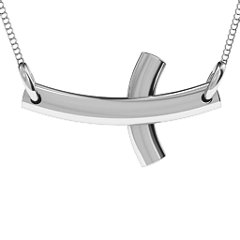 Modern Sideways Cross Pendant – Sterling Silver
