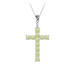 Classic Encrusted 3mm Round Cross Pendant