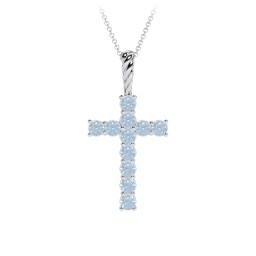 Classic Encrusted 3mm Round Cross Pendant
