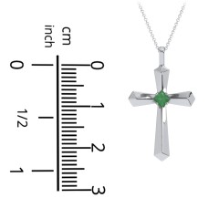 Flared Cross Pendant with Princess Stone