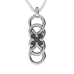 Sisters Interlocked Infinity Pendant in 925 Sterling Silver with Alexandrite