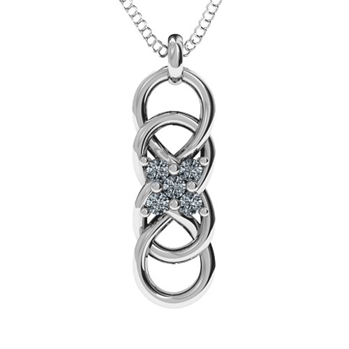 Sisters Interlocked Infinity Pendant – Sterling Silver with Cubic Zirconia