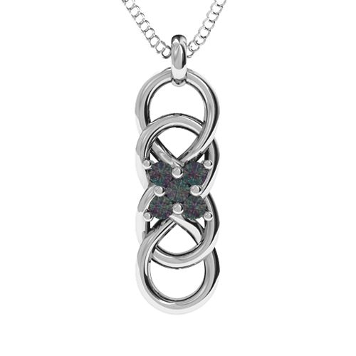 Sisters Interlocked Infinity Pendant – Sterling Silver with Alexandrite