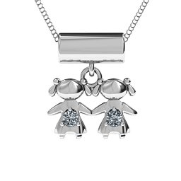 Sisters or Daughters Character Pendant in 925 Sterling Silver