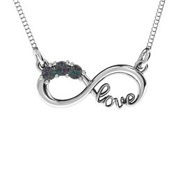 Three Stone Infinity Love Pendant