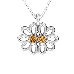Sister's Flower Pendant – 9kt Yellow Gold with Citrine