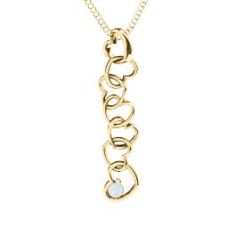 Falling in Love Pendant in 18K Gold Plated Silver with Opal