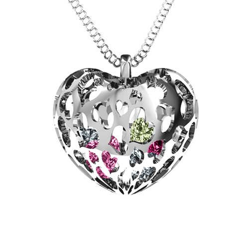 Caged Hearts Pendant With 2–6 Stones