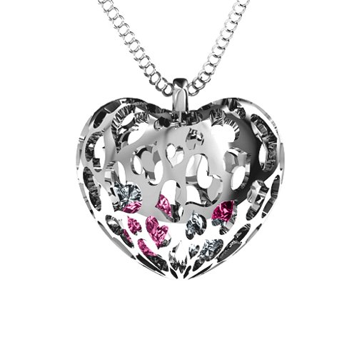 Caged Hearts Pendant With 2–6 Stones