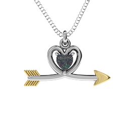 Heart & Arrow Pendant in 925 Sterling Silver with Alexandrite