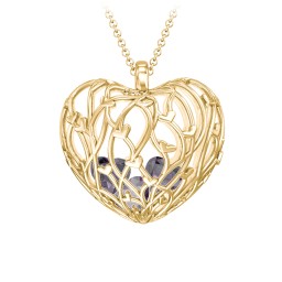 Organic Caged Hearts Pendant