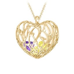 Organic Caged Hearts Pendant