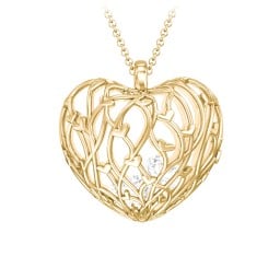 Organic Caged Hearts Pendant