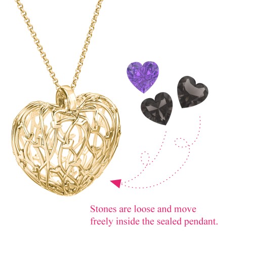 Organic Caged Hearts Pendant