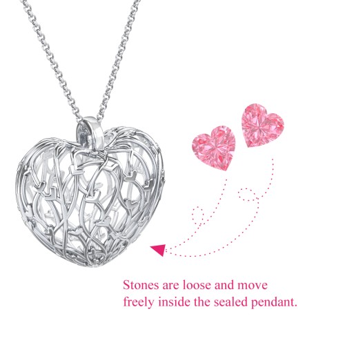 Organic Caged Hearts Pendant