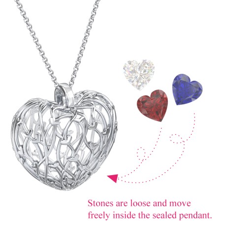 Organic Caged Hearts Pendant