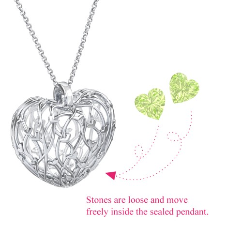 Organic Caged Hearts Pendant