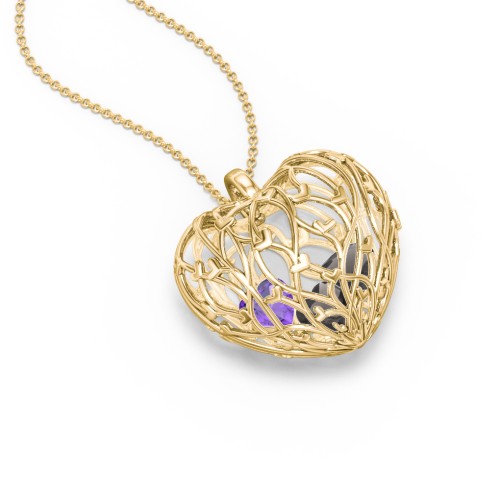 Organic Caged Hearts Pendant