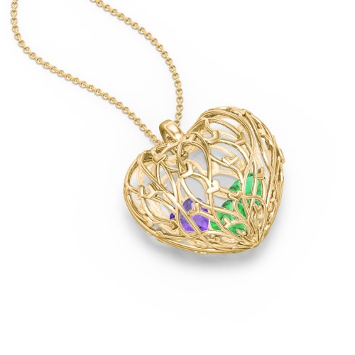 Organic Caged Hearts Pendant