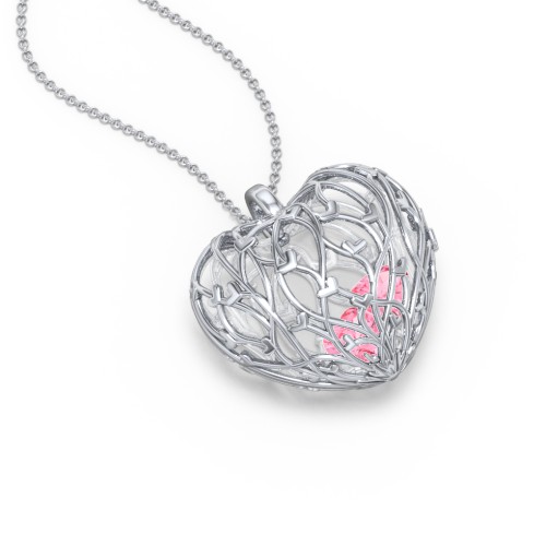 Organic Caged Hearts Pendant