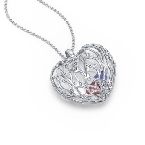 Organic Caged Hearts Pendant