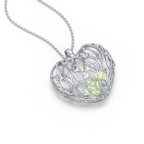Organic Caged Hearts Pendant