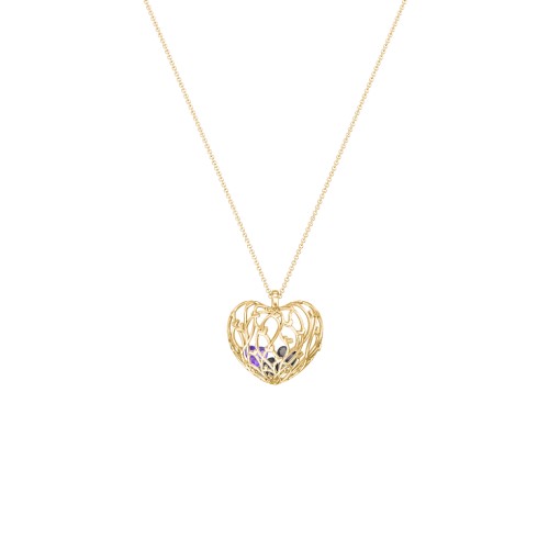 Organic Caged Hearts Pendant