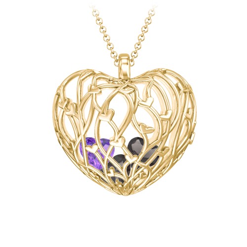 Organic Caged Hearts Pendant