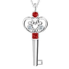 3–5 Stone Accented Key Pendant