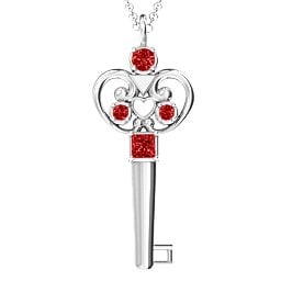 3–5 Stone Accented Key Pendant