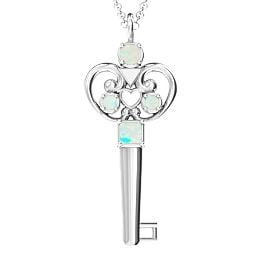 3–5 Stone Accented Key Pendant
