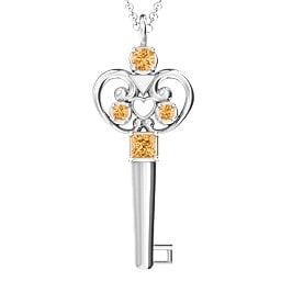 3–5 Stone Accented Key Pendant