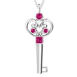 3–5 Stone Accented Key Pendant