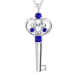 3–5 Stone Accented Key Pendant