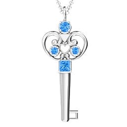 3–5 Stone Accented Key Pendant