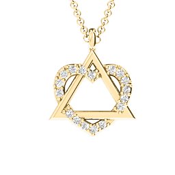 Adoption Pendant in 9K Solid Yellow Gold with White Premium Zirconia