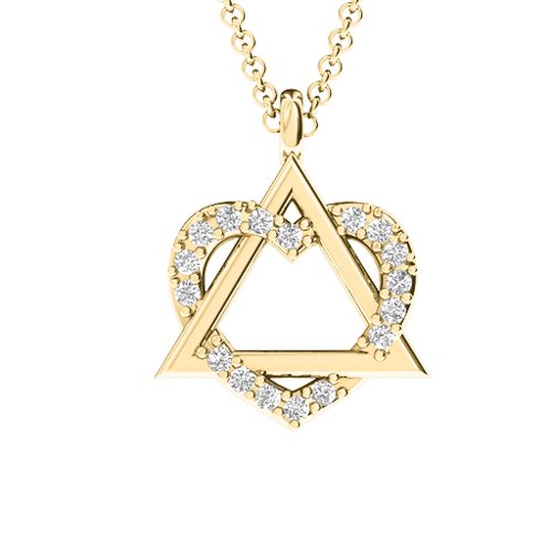Adoption Pendant – 9kt Yellow Gold with White Premium Zirconia