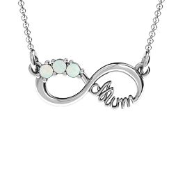 Mum's Infinity Pendant in 925 Sterling Silver with Opal