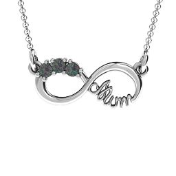 Mum's Infinity Pendant in 925 Sterling Silver with Alexandrite